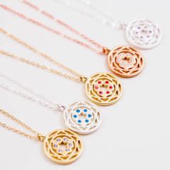 Sterling Silver Birthstone Chakra Necklace