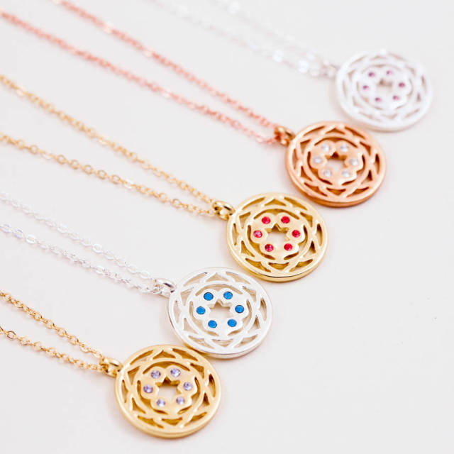Sterling Silver Birthstone Chakra Necklace