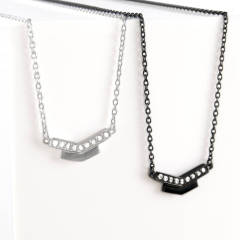 Sterling Silver White Topza Arrow Pendant Necklace