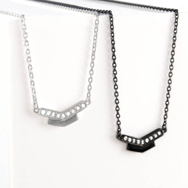 Sterling Silver White Topza Arrow Pendant Necklace