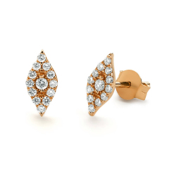 Sterling Silver Cubic Zirconia Evil Eye Stud Earrings