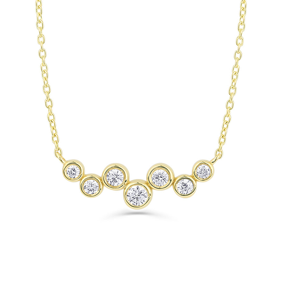 Sterling Silver Floating Cubic Zirconia Bubble Pendant Necklace