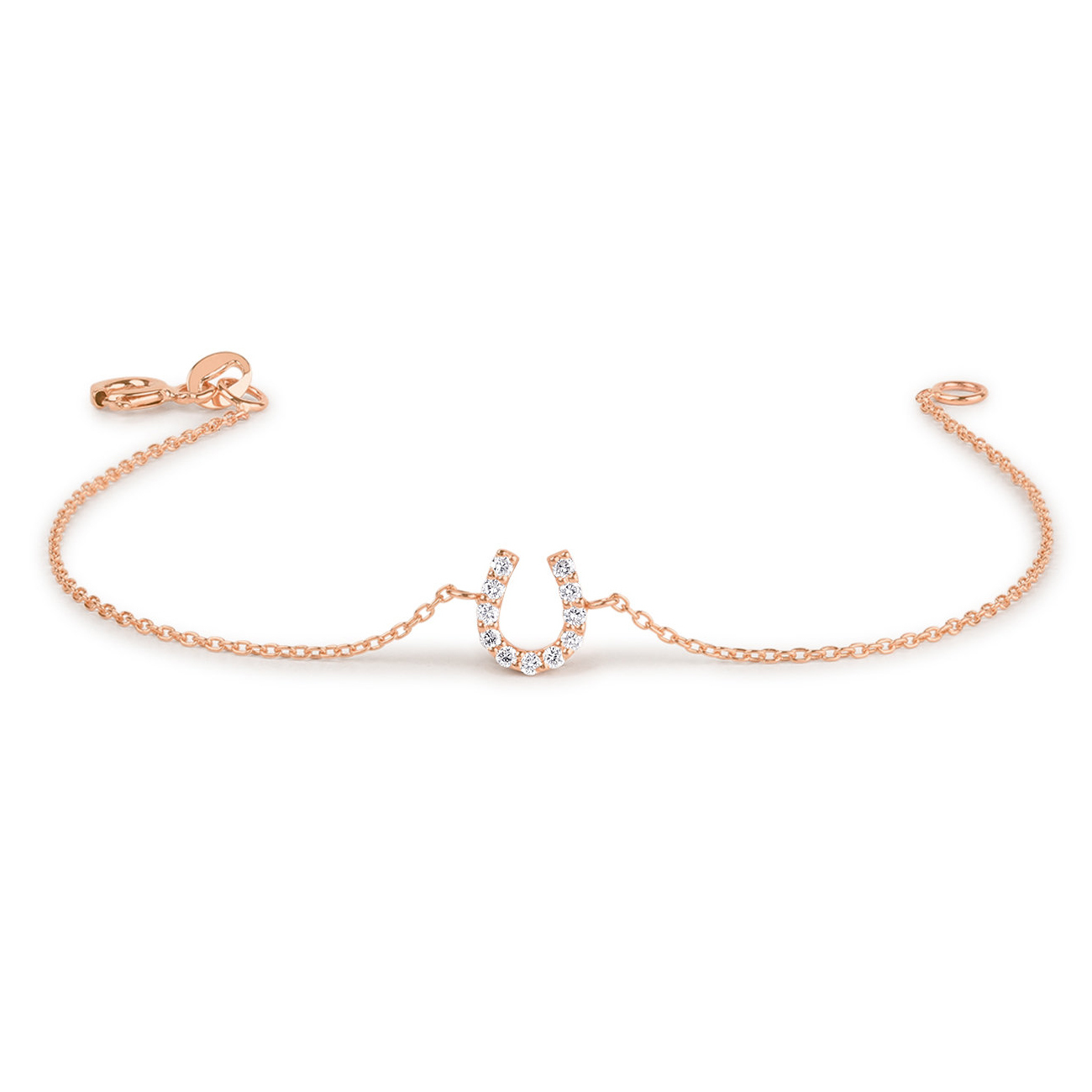 Sterling Silver Cubic Zirconia Horseshoe Lucky Bracelet