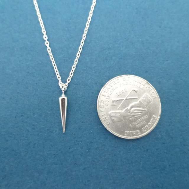 Simple Design 925 Sterling Silver Spike Necklace