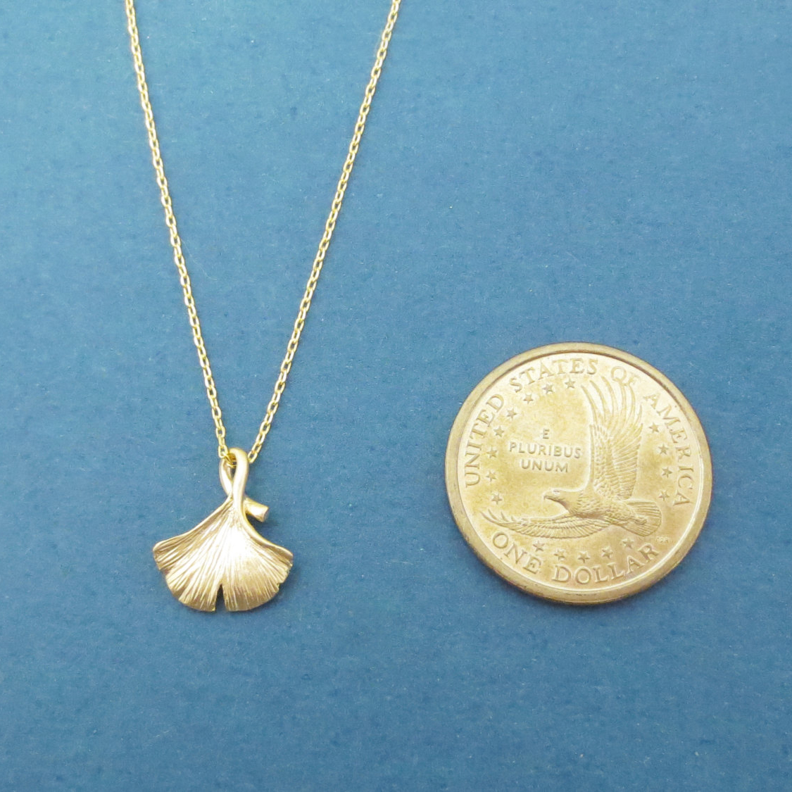 Dainty Design Sterling Silver Ginko Necklace