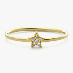 Sterling Silver Micro Pave Setting Cubic Zirconia Mini Star Stackable Ring