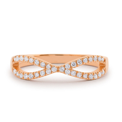 Sterling Silver Criss Cross Half Eternity Ring Dainty Infinity Ring
