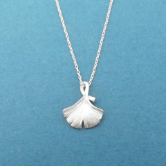 Dainty Design Sterling Silver Ginko Necklace