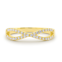 Sterling Silver Criss Cross Half Eternity Ring Dainty Infinity Ring