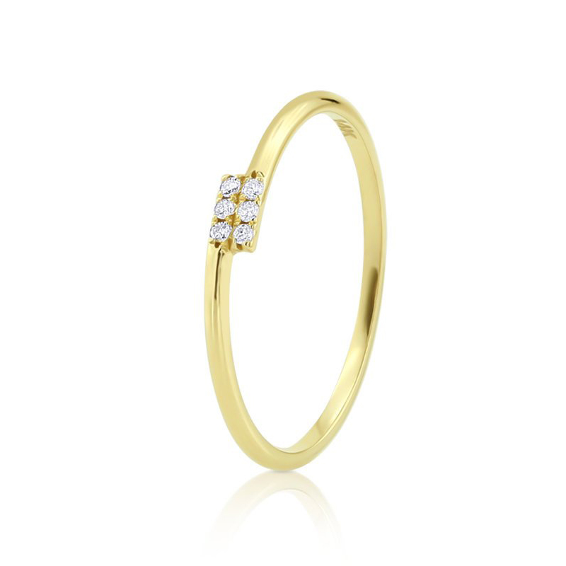 Sterling Silver Cubic Zirconia Dainty Criss Cross Promise Ring