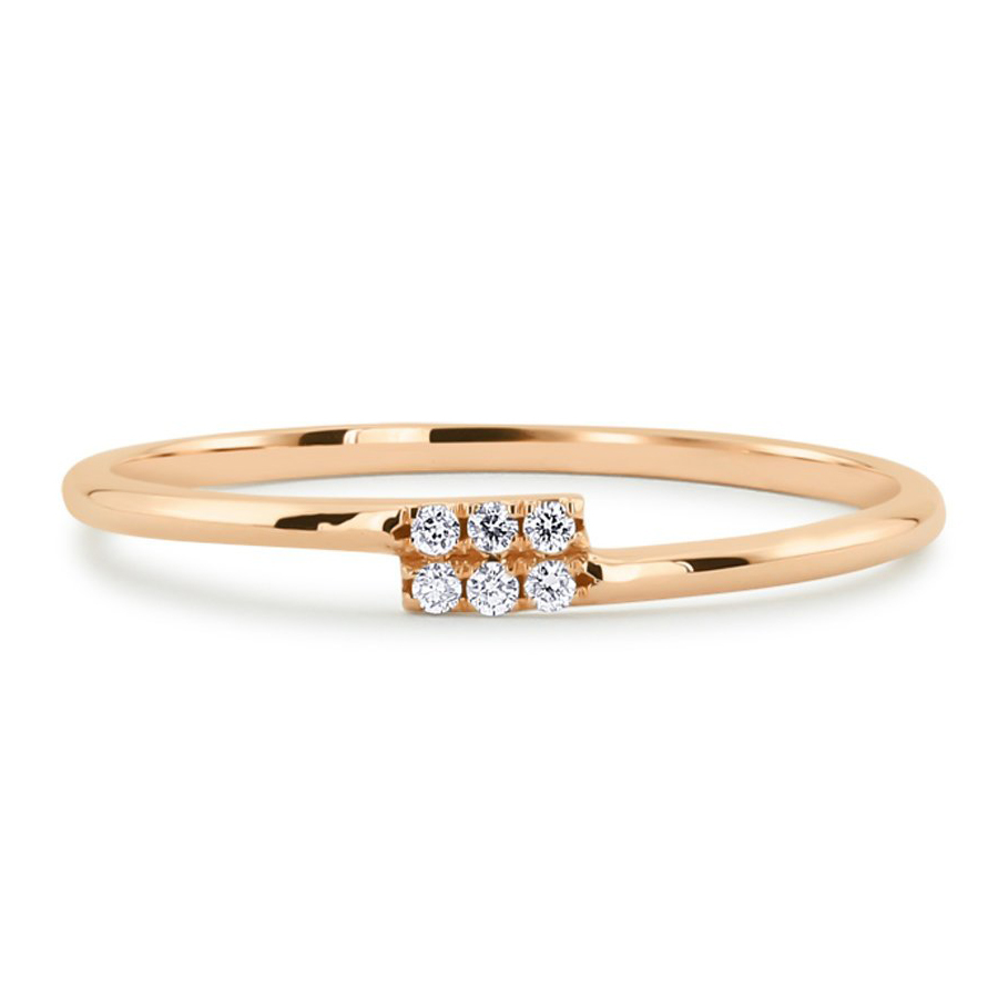 Sterling Silver Cubic Zirconia Dainty Criss Cross Promise Ring