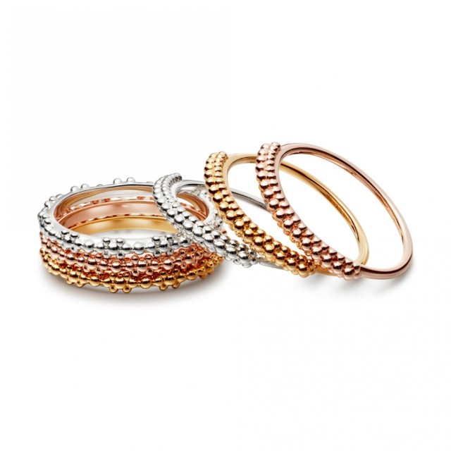 Landou Jewelry Sterling Silver Beaded Band Ring