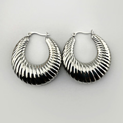 Customized Jewelry Stainless Steel Fan-shaped Large Sadie Hoop Earrings