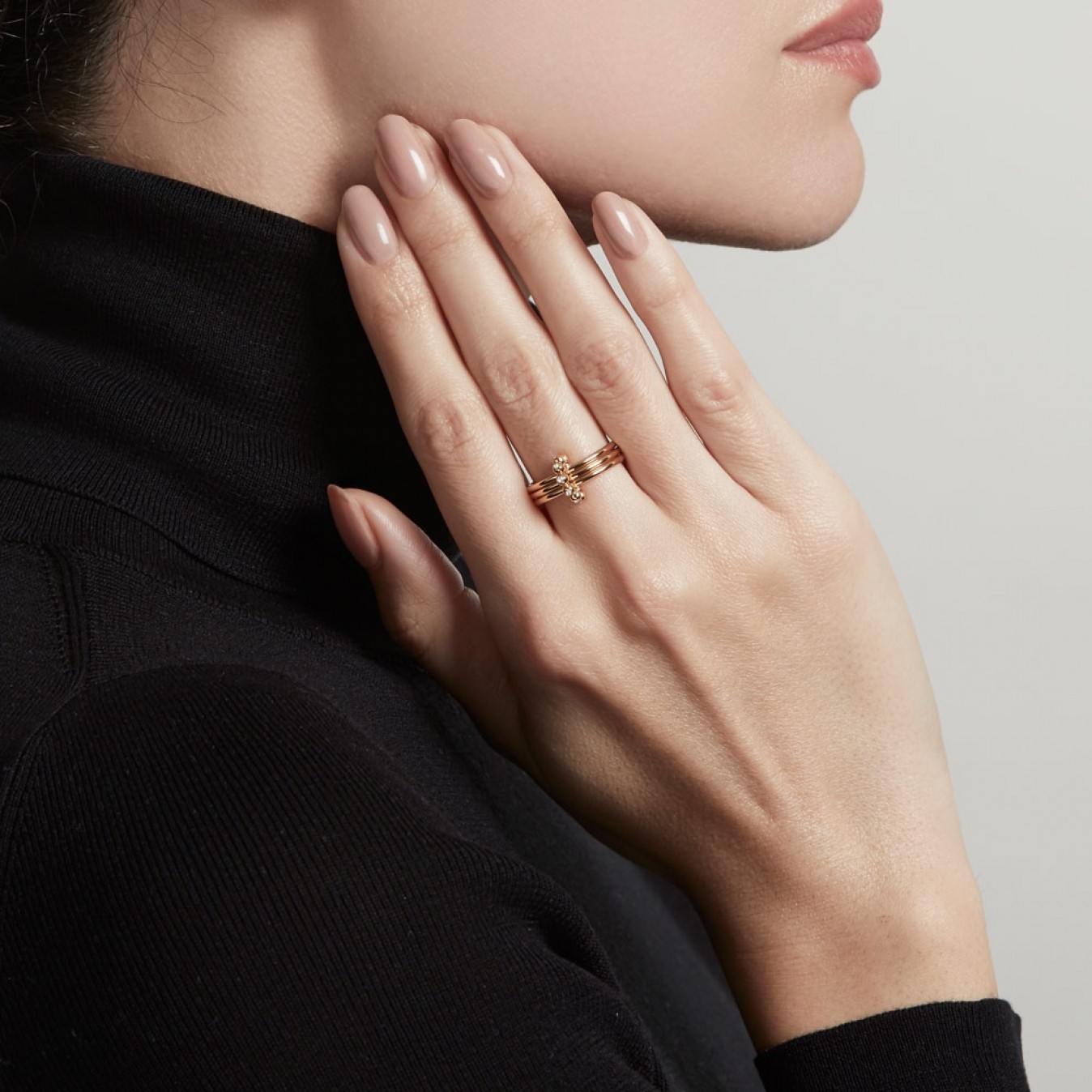 Dainty 925 Sterling Silver Cubic Zirconia Triple Ring