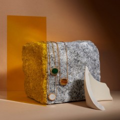 14K Gold Sterling Silver Mother of Pearl Oval Pendant Necklace