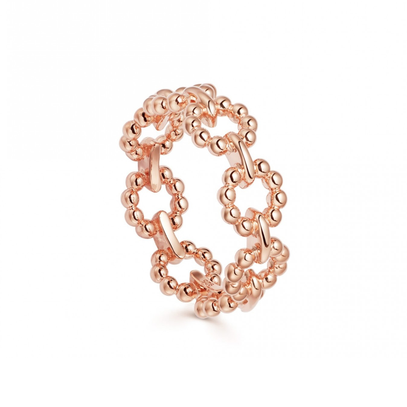 Delicate Sterling Silver Interlocking Open Circles Ring for Women