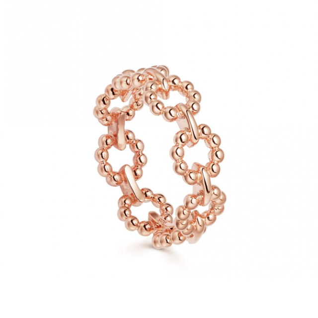 Delicate Sterling Silver Interlocking Open Circles Ring for Women