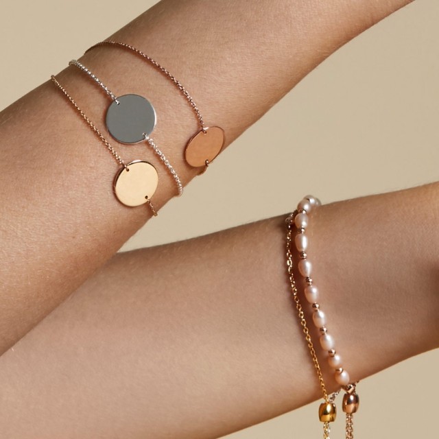 Sterling Silver Engravable Disc Bracelet