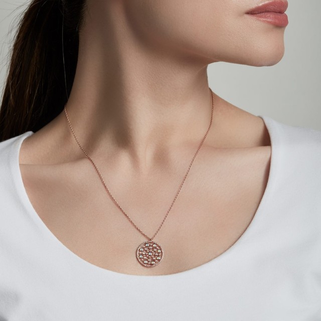 Beautiful Sterling Silver Cubic Zirconia and Opal Pendant Necklace