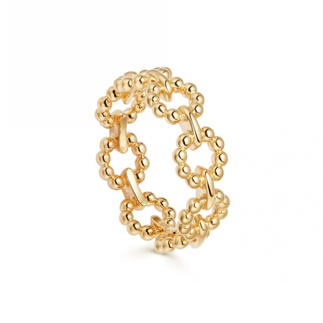Delicate Sterling Silver Interlocking Open Circles Ring for Women