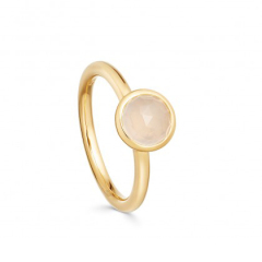 Dainty Sterling Silver Soliatire Mini Moonstone Ring