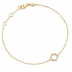 Sterling Silver Cubic Zircinia Mini Honeycomb Hexagon Bracelet