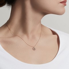 Sterling Silver Cubic Zirconia Rising Sun Pendant Necklace