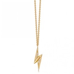 Sterling Silver Cubic Zirconia Mini Lightning Bolt Necklace