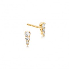 Sterling Silver Trip Cubic Zirconia Mini Interstellar Stud Earrings
