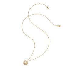 Sterling Silver Cubic Zirconia Rising Sun Pendant Necklace
