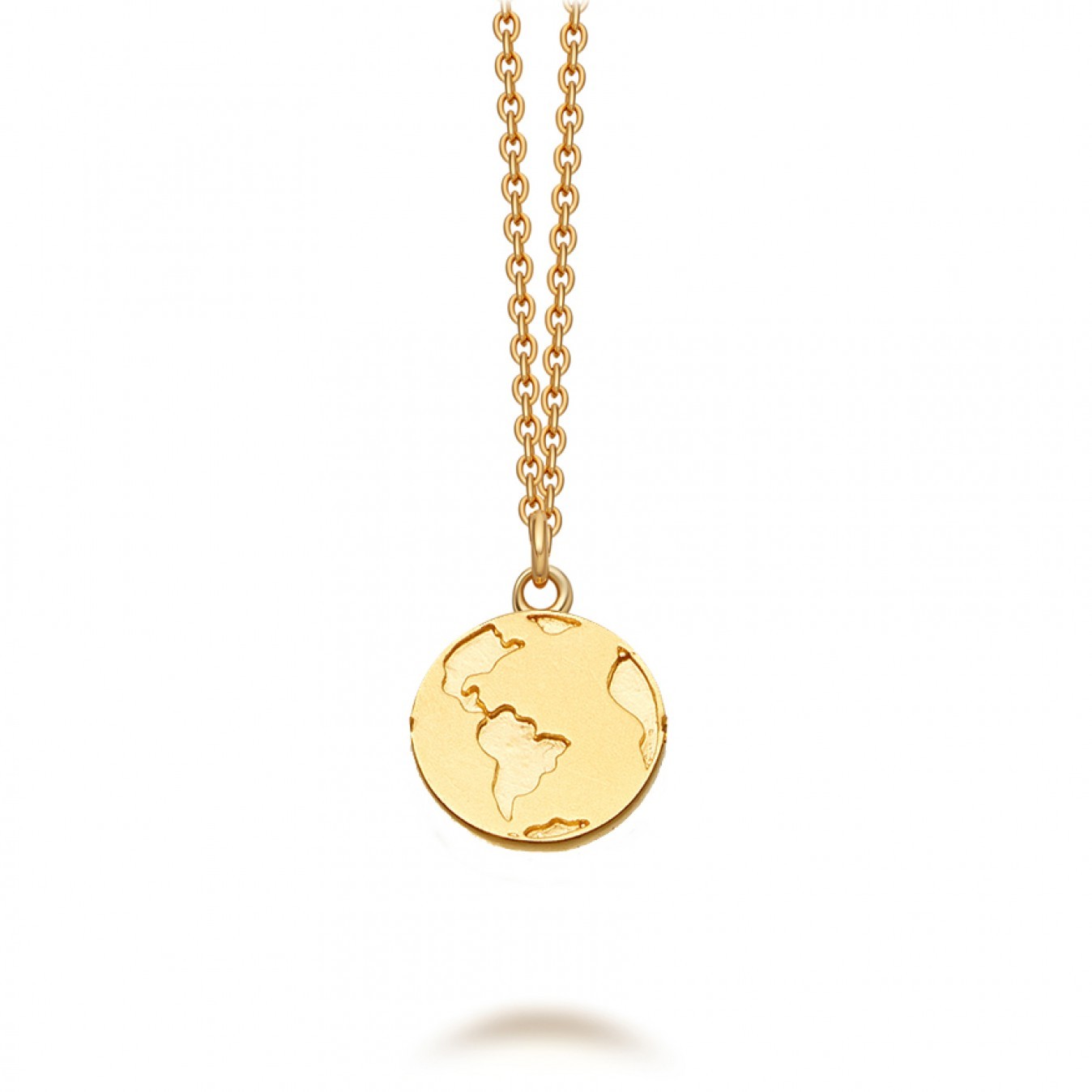 Sterling Silver Globe World Map Necklace Earth Biography Pendant Necklace