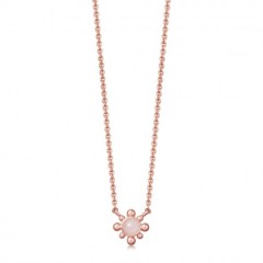 Rose Gold Sterling Silver Solitaire Mini Rose Quartz Dainty Necklace