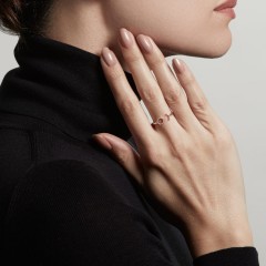 Sterling Silver Rose Gold Cubic Zircinia Honeycomb Chevron Open Ring