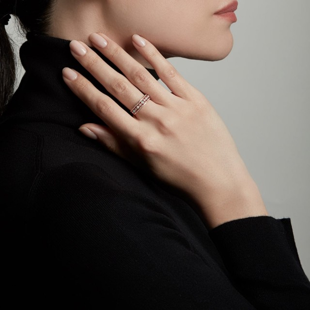 Beautiful Sterling Silver Cubic Zirconia and Opal Dainty Band Ring