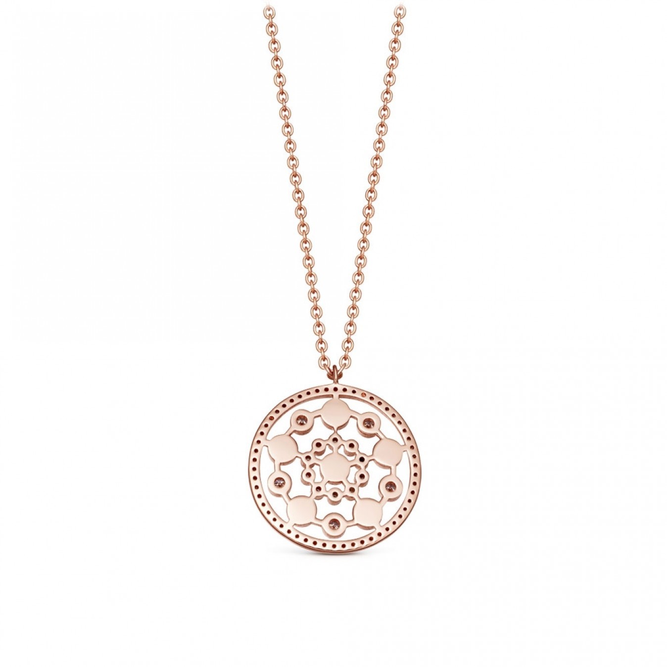 Dainty Sterling Silver Cubic Zirconia and Fire Opal Circle Necklace