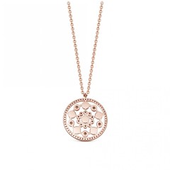 Dainty Sterling Silver Cubic Zirconia and Fire Opal Circle Necklace