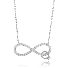 Italian Sterling Silver Chain Infinity Jewelry Necklace Women