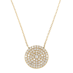 Exquisite Cubic Zirconia Dise Shape 925 Silver Charm Necklace
