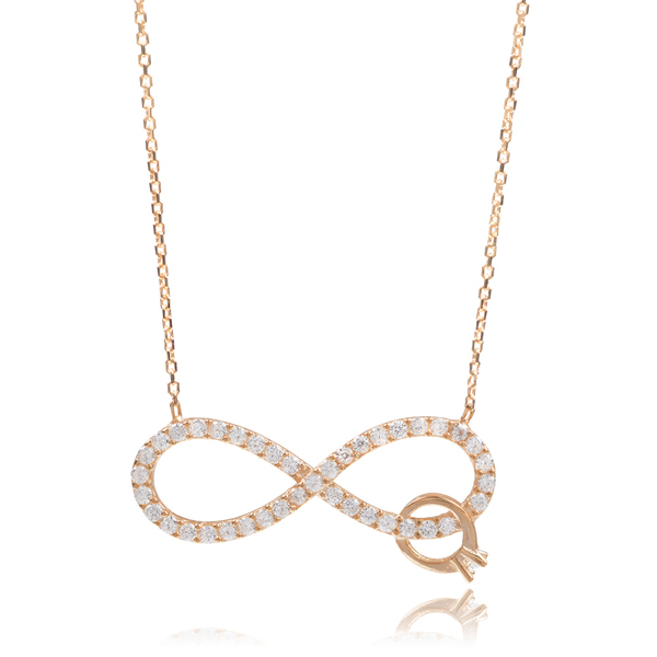 Italian Sterling Silver Chain Infinity Jewelry Necklace Women