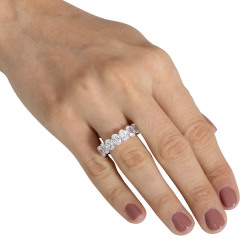 925 Silver Oval-cut Cubiz Zircon Full Eternity Band Ring