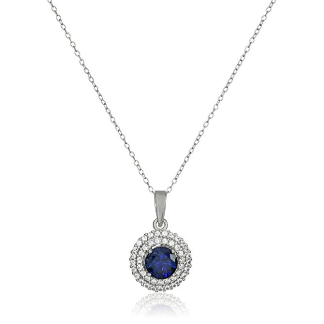 Rhodium-Plated Sterling Silver Created Gemstone Earrings and Pendant Necklace Set