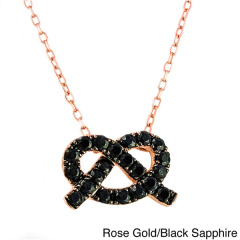 14K Gold Sterling Silver Friendship Love Knot Gemstone Necklace