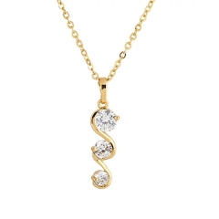 18K Cubic Zirconia Jewelry Crystal Pendant Necklace for Girlfriend