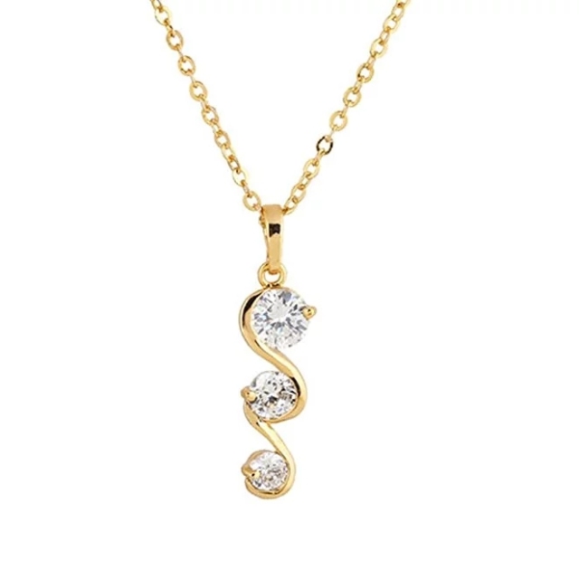 18K Cubic Zirconia Jewelry Crystal Pendant Necklace for Girlfriend