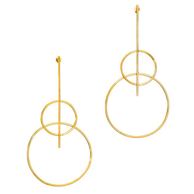 New Model 925 Silver 18K Yellow Gold Circle Stud Jhumka Earrings