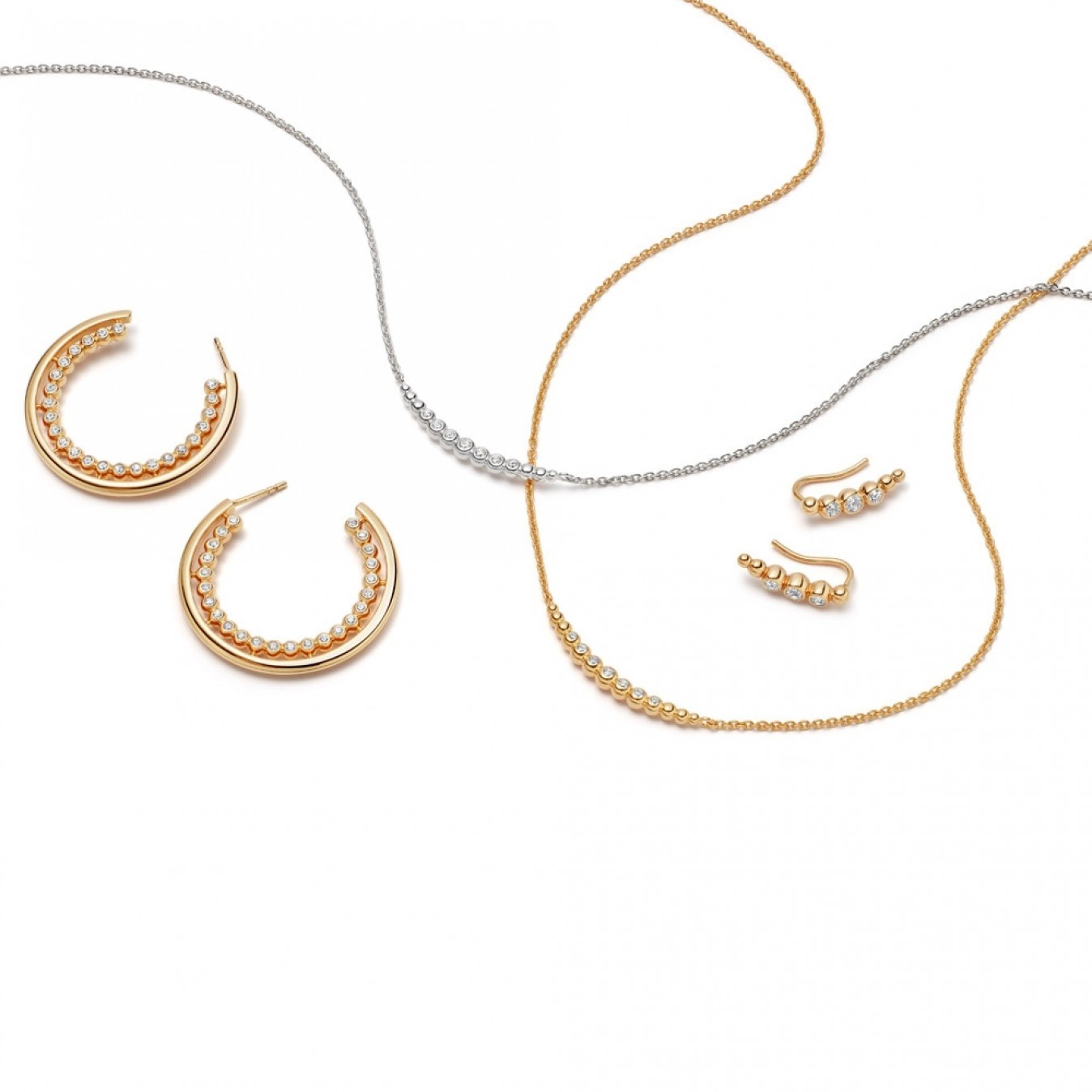 Fine Jewelry Sterling Silver Cubic Zirconia Dainty Hoop Earrings