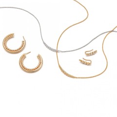 Fine Jewelry Sterling Silver Cubic Zirconia Dainty Hoop Earrings