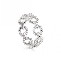 Delicate Sterling Silver Interlocking Open Circles Ring for Women