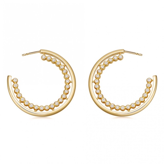 Fine Jewelry Sterling Silver Cubic Zirconia Dainty Hoop Earrings