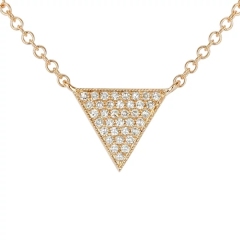 China Supplier Sterling Silver Cubic Zirconia Triangle Necklace Wholesale